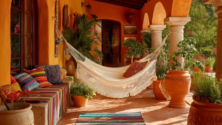 Cozy Mexican Patio Ideas with Hammocks and Textiles for a Vibrant Outdoor Retreat