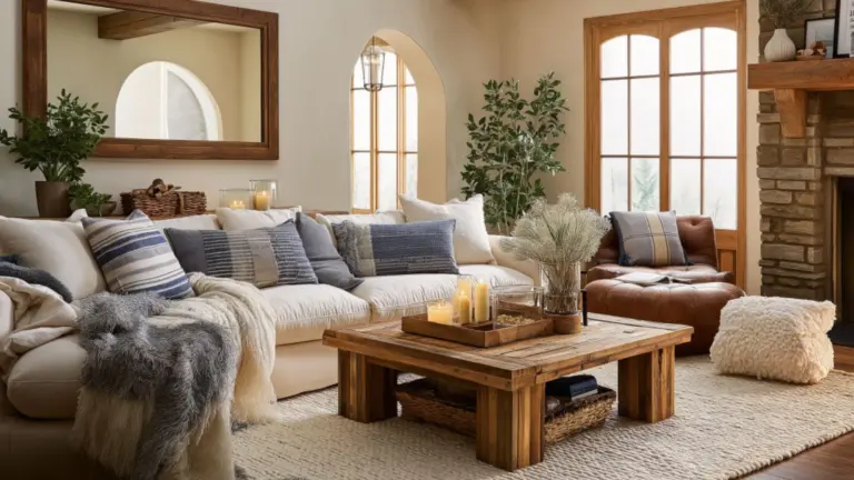 Cozy Farmhouse Living Room Rustic Chic You’ll Obsess Over: Warm Decor Ideas