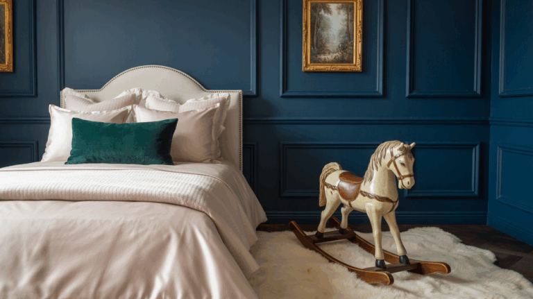 Luxury Kids Bedroom with Dark Accents for a Moody Twist