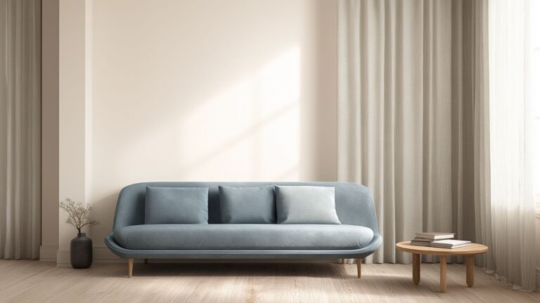 Minimal Blue and Cream Living Room with Luxe Details for Effortless Elegance